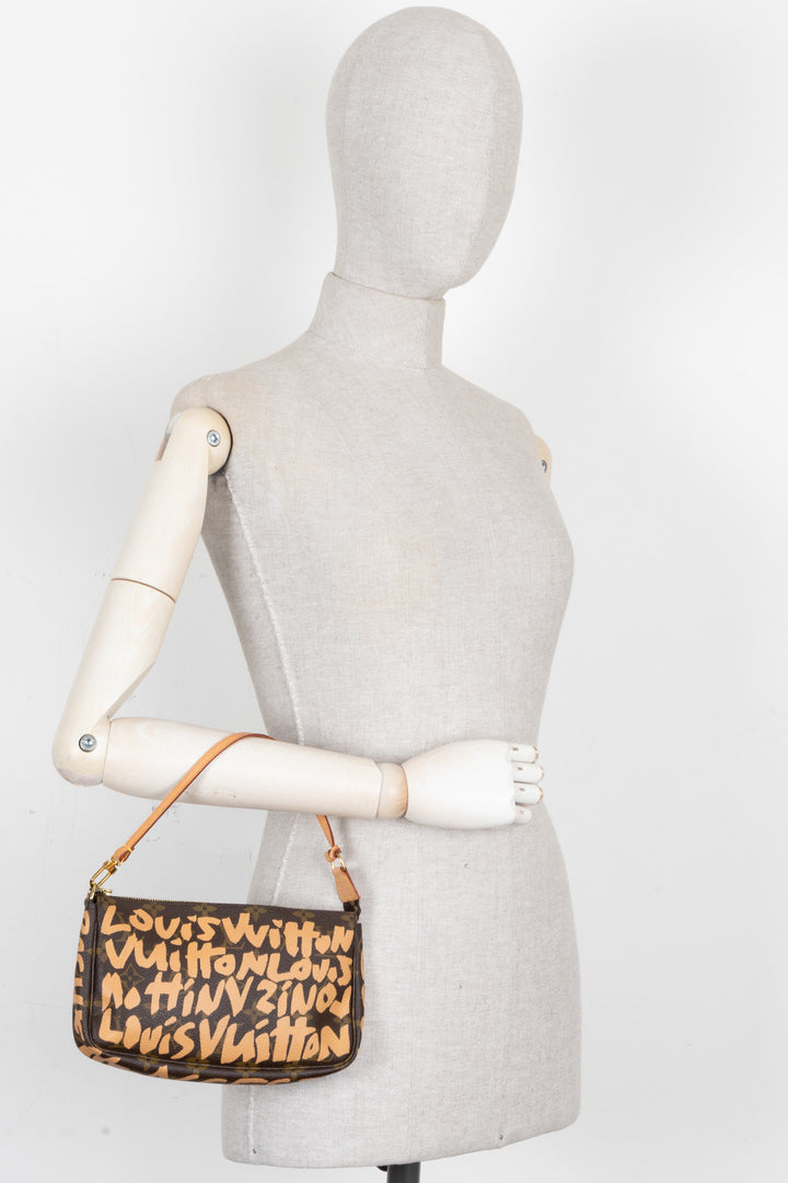 Pochette Accessoires LOUIS VUITTON x Stephen Sprouse en toile Monogram marron
