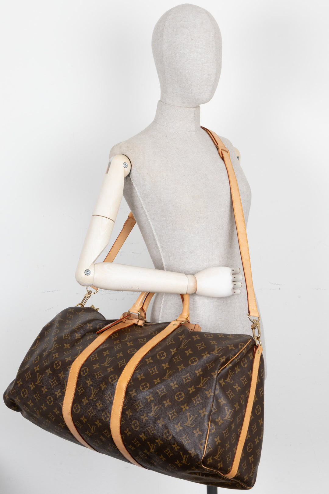 LOUIS VUITTON Keepall 55 Bandoulière Canvas Brown