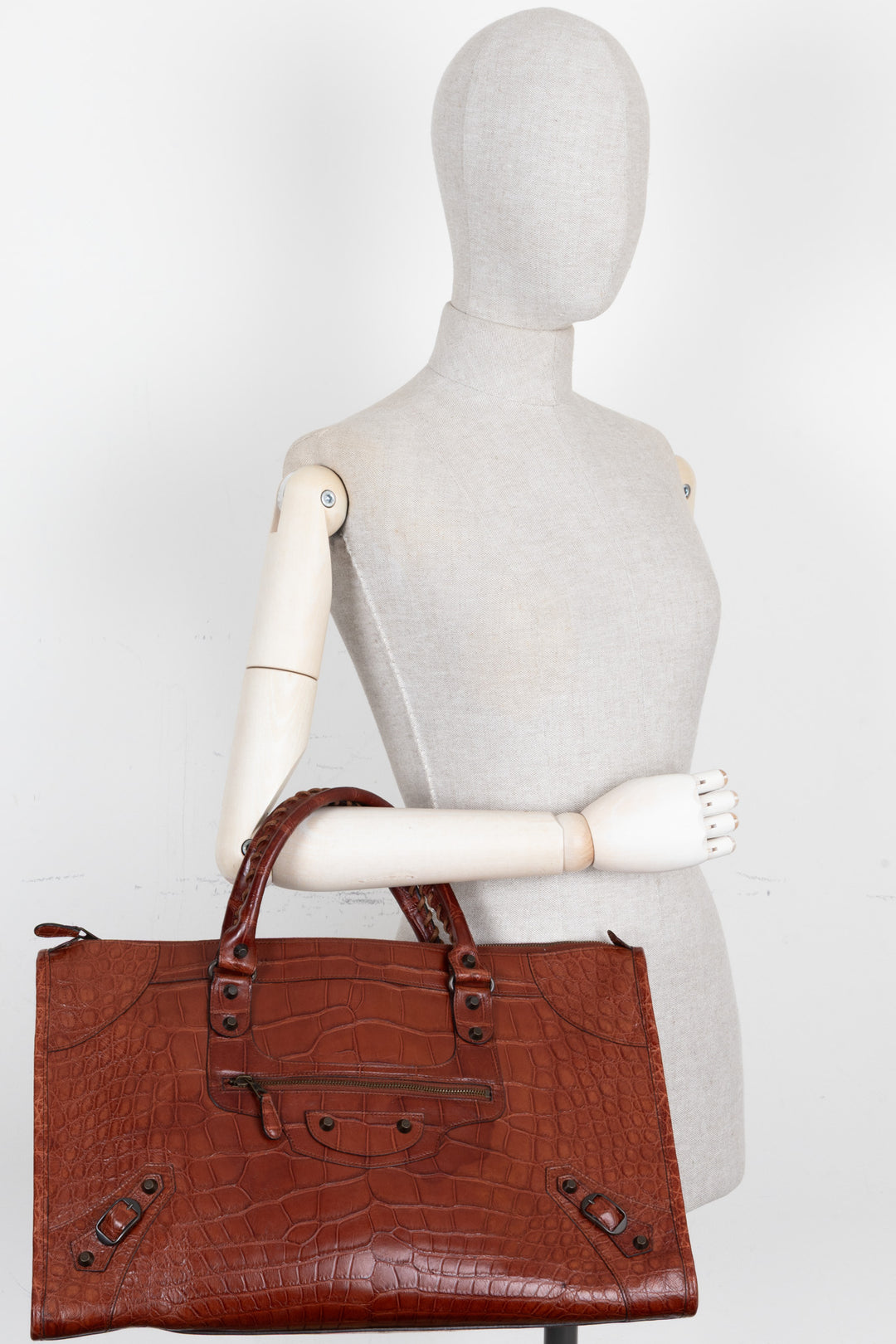 Sac Balenciaga City XL en alligator cognac
