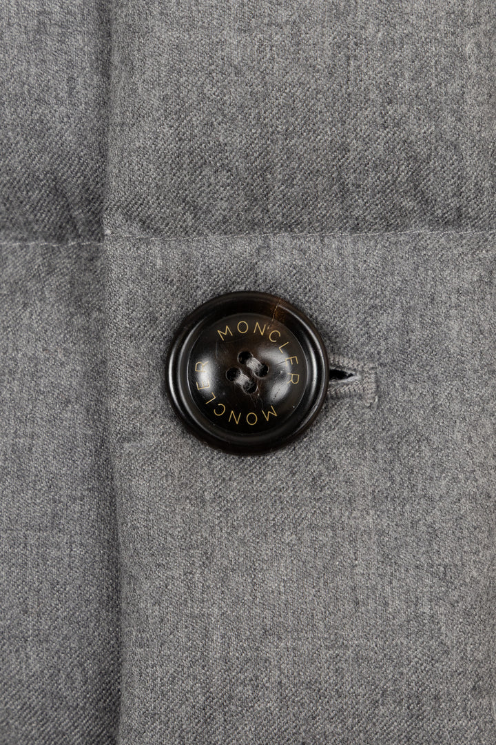 Veste MONCLER Rethel avec bordure en fourrure en laine grise