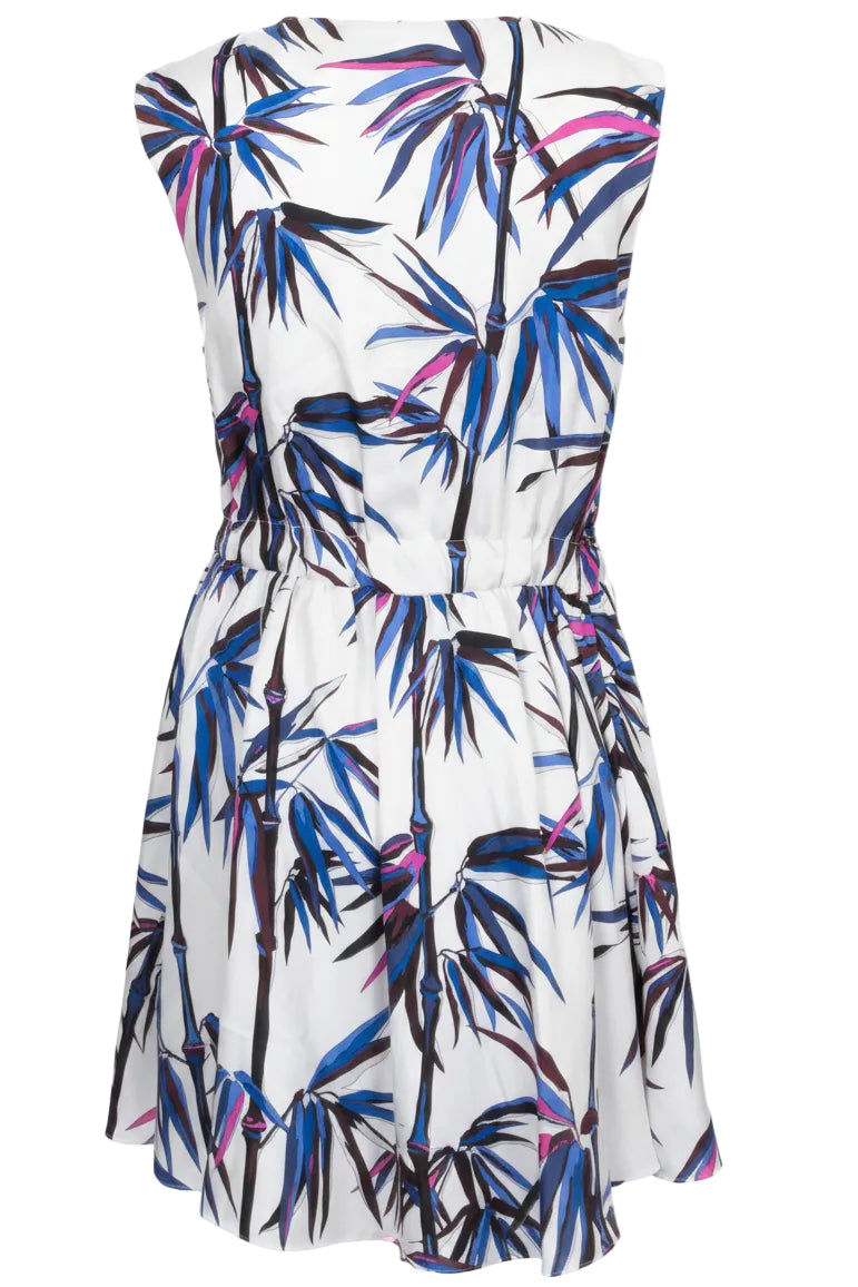 EMILIO PUCCI Bamboo Print Dress Silk Ivory Multicolor
