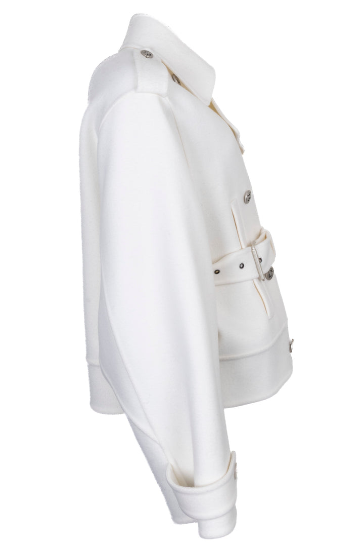 CHRISTIAN DIOR 2025 Cropped Belted Wool Jacket Ivory