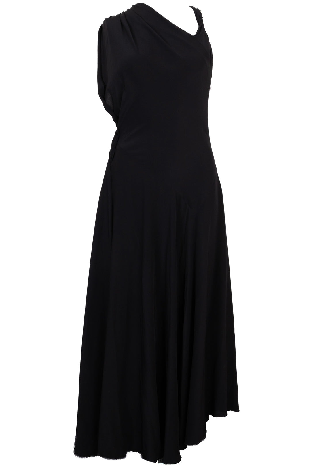 VICTORIA BECKHAM Asymmetric Dress Black Silk