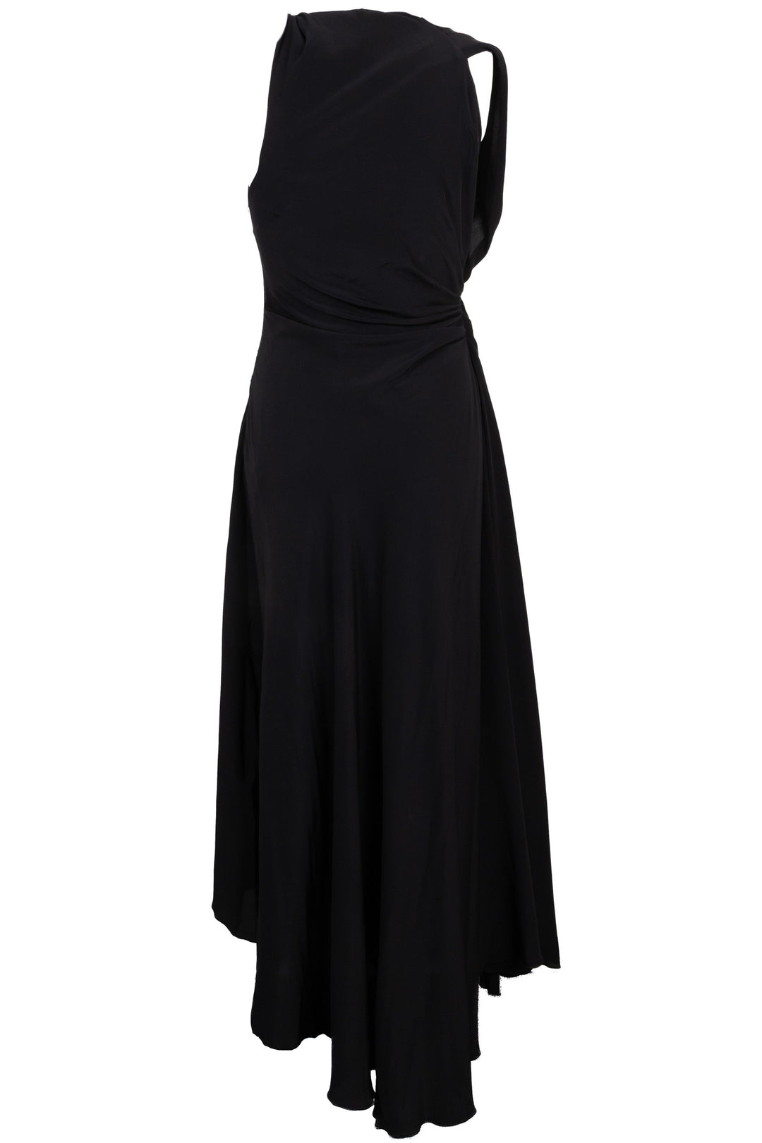 VICTORIA BECKHAM Asymmetric Dress Black Silk