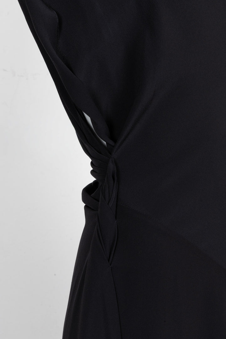 VICTORIA BECKHAM Asymmetric Dress Black Silk