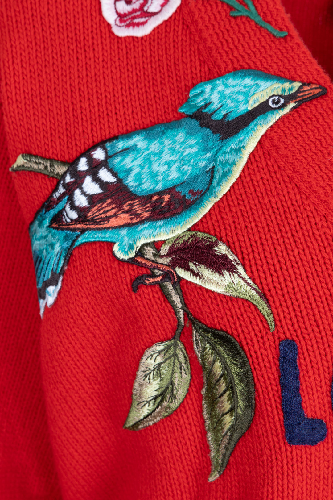 GUCCI Loved Bird Wool Sweater Red