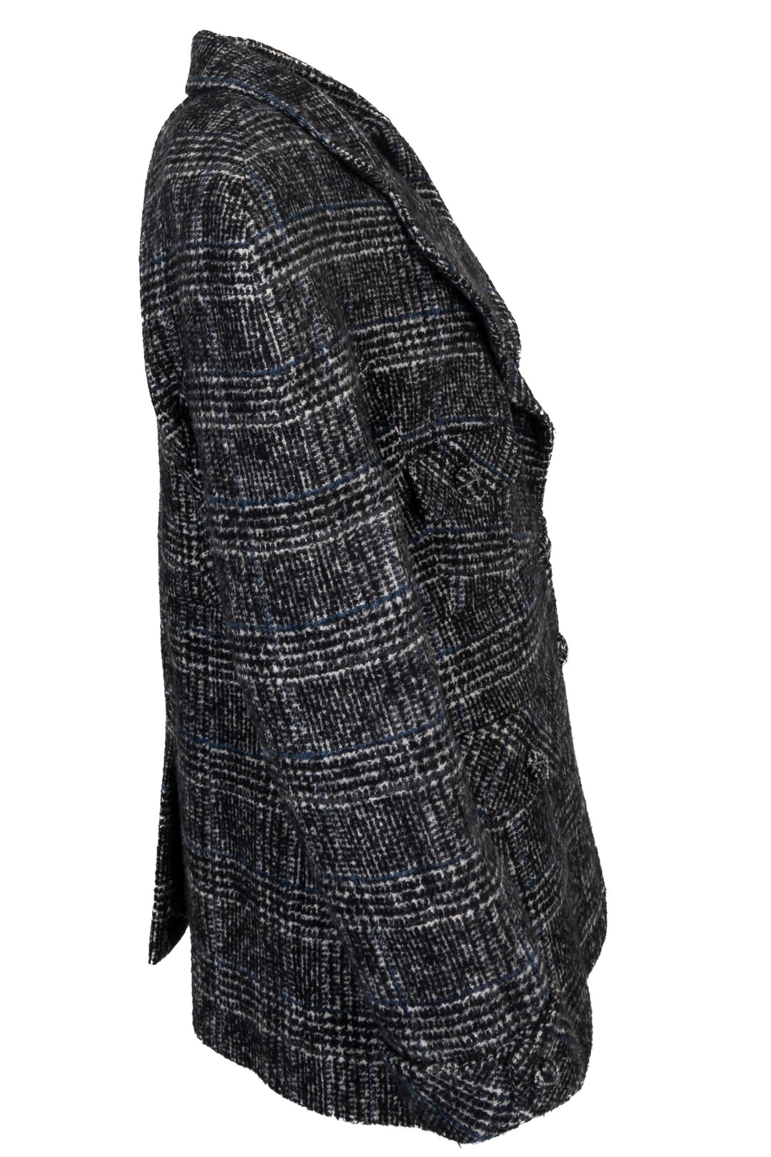 CHANEL 2007 Houndstooth Blazer Wool Black White