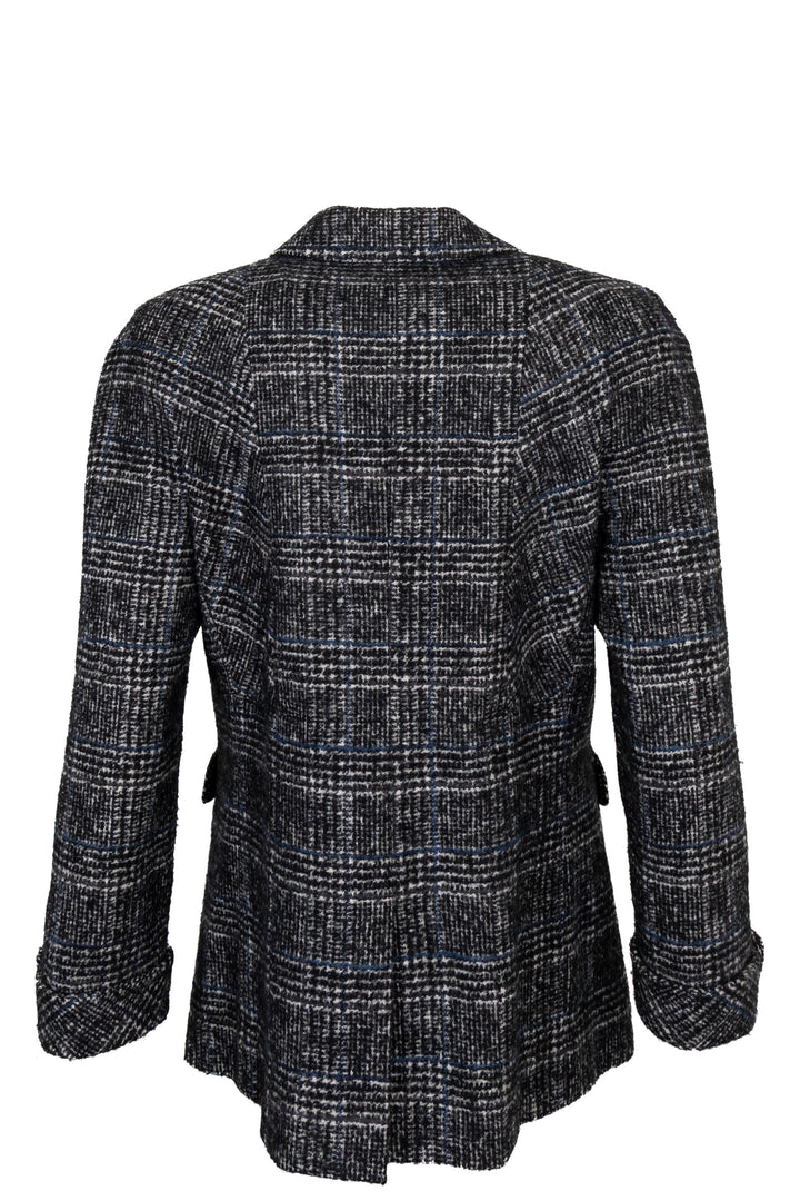 CHANEL 2007 Houndstooth Blazer Wool Black White
