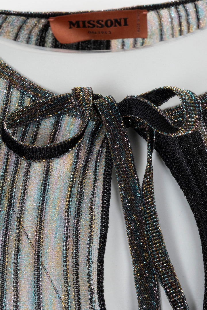 MISSONI Long Sleeved Maxi Dress Black Green
