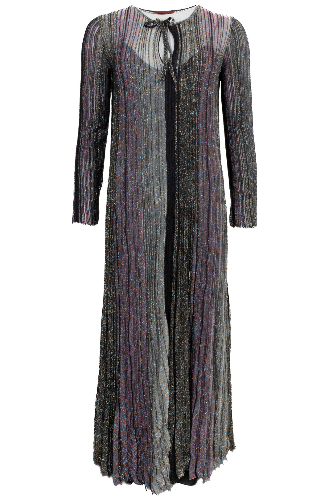MISSONI Long Sleeved Maxi Dress Black Green