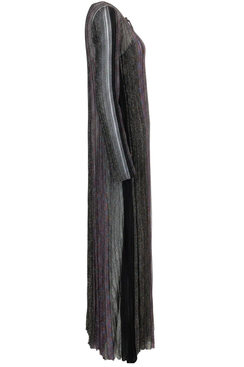 MISSONI Long Sleeved Maxi Dress Black Green
