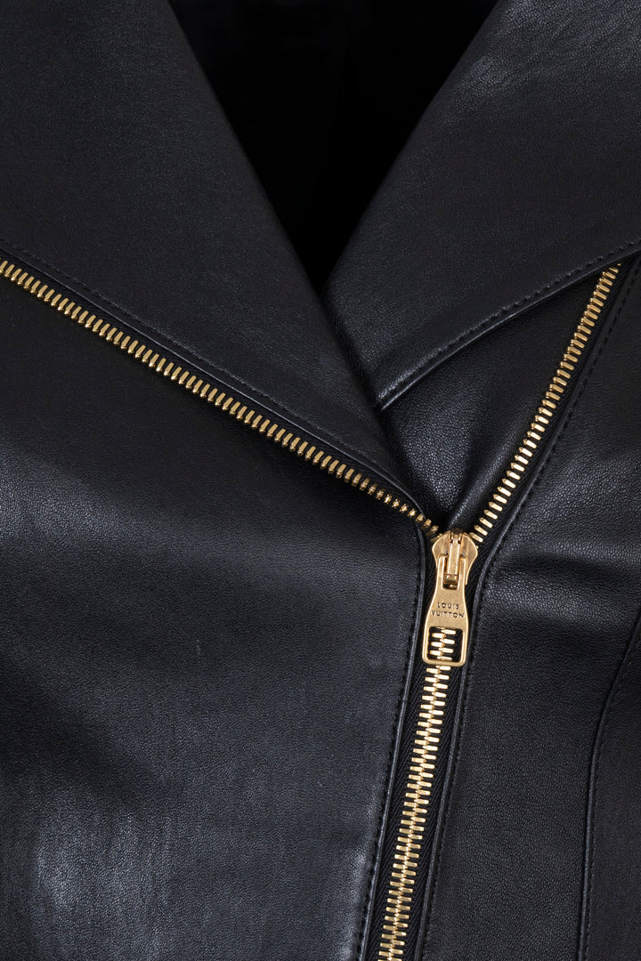 LOUIS VUITTON Biker Jacket Leather Black