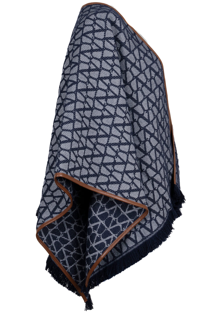 VALENTINO V Logo Cape Wool Blue