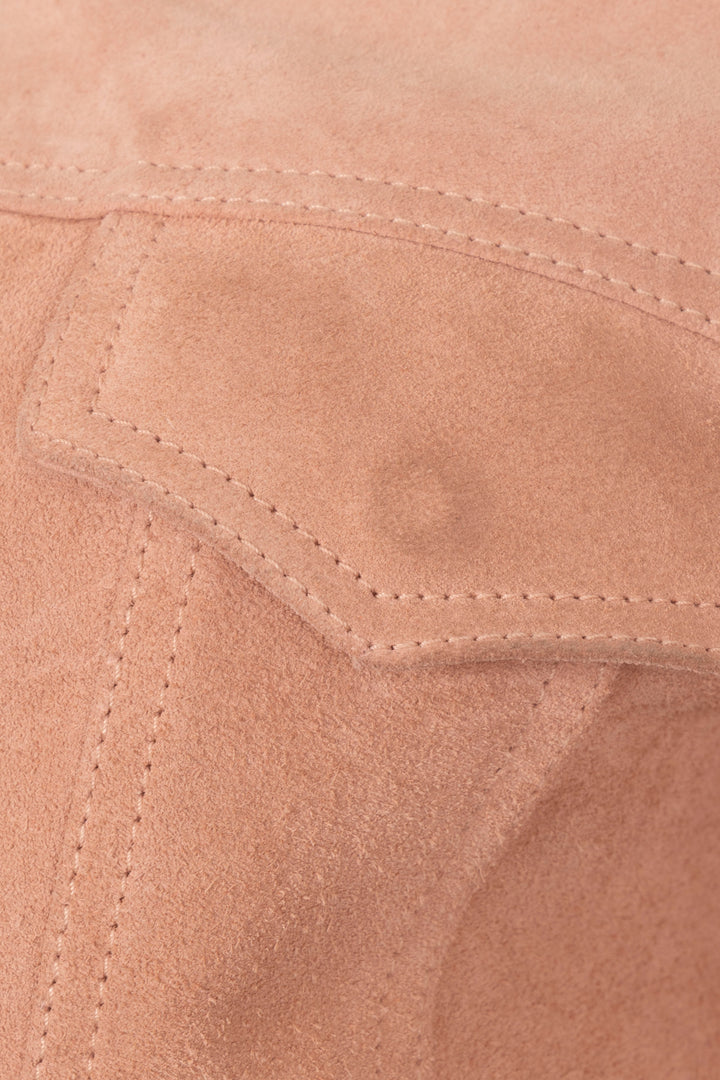 SAINT LAURENT 2019 Fringed Jacket Suede Blush