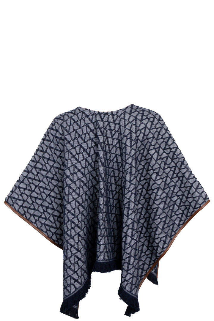 VALENTINO V Logo Cape Wool Blue
