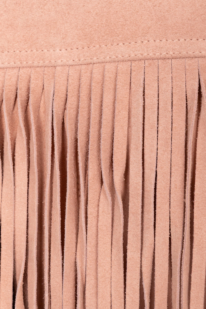 SAINT LAURENT 2019 Fringed Jacket Suede Blush