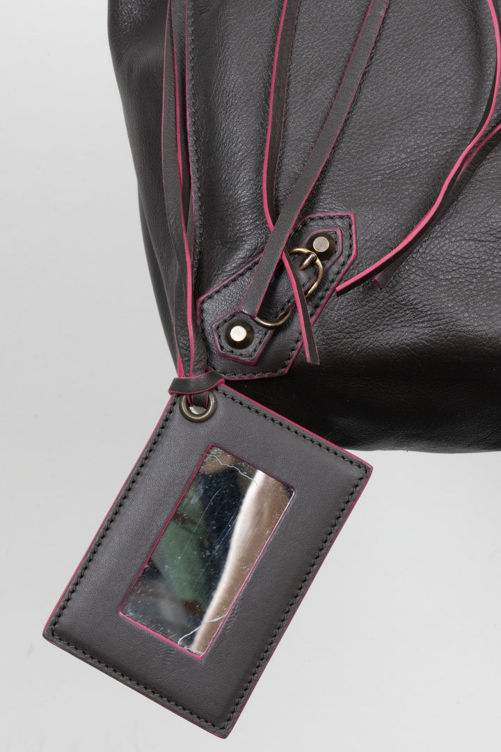 BALENCIAGA Papier Hobo Bag Leather Brown Pink