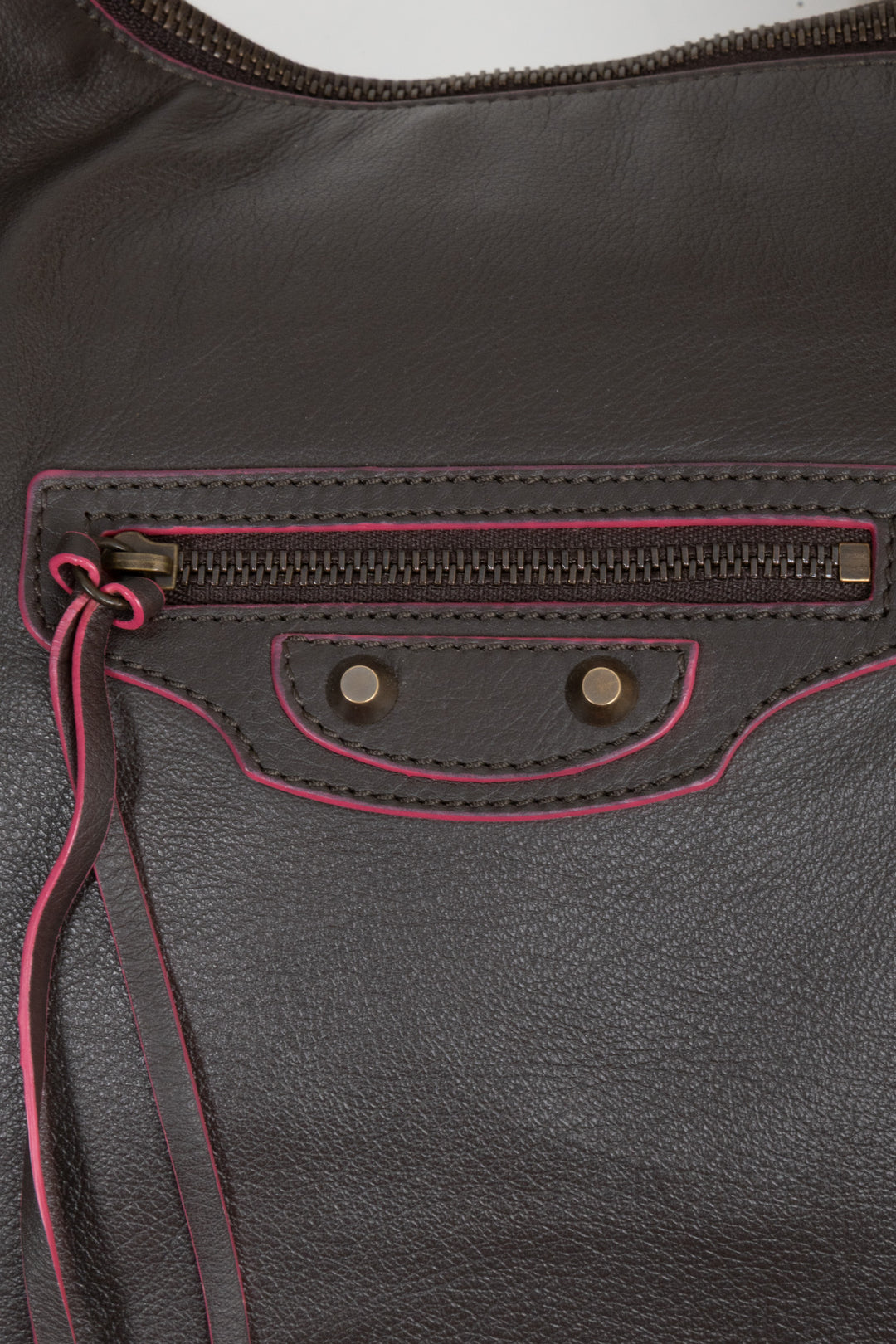 BALENCIAGA Papier Hobo Bag Leather Brown Pink
