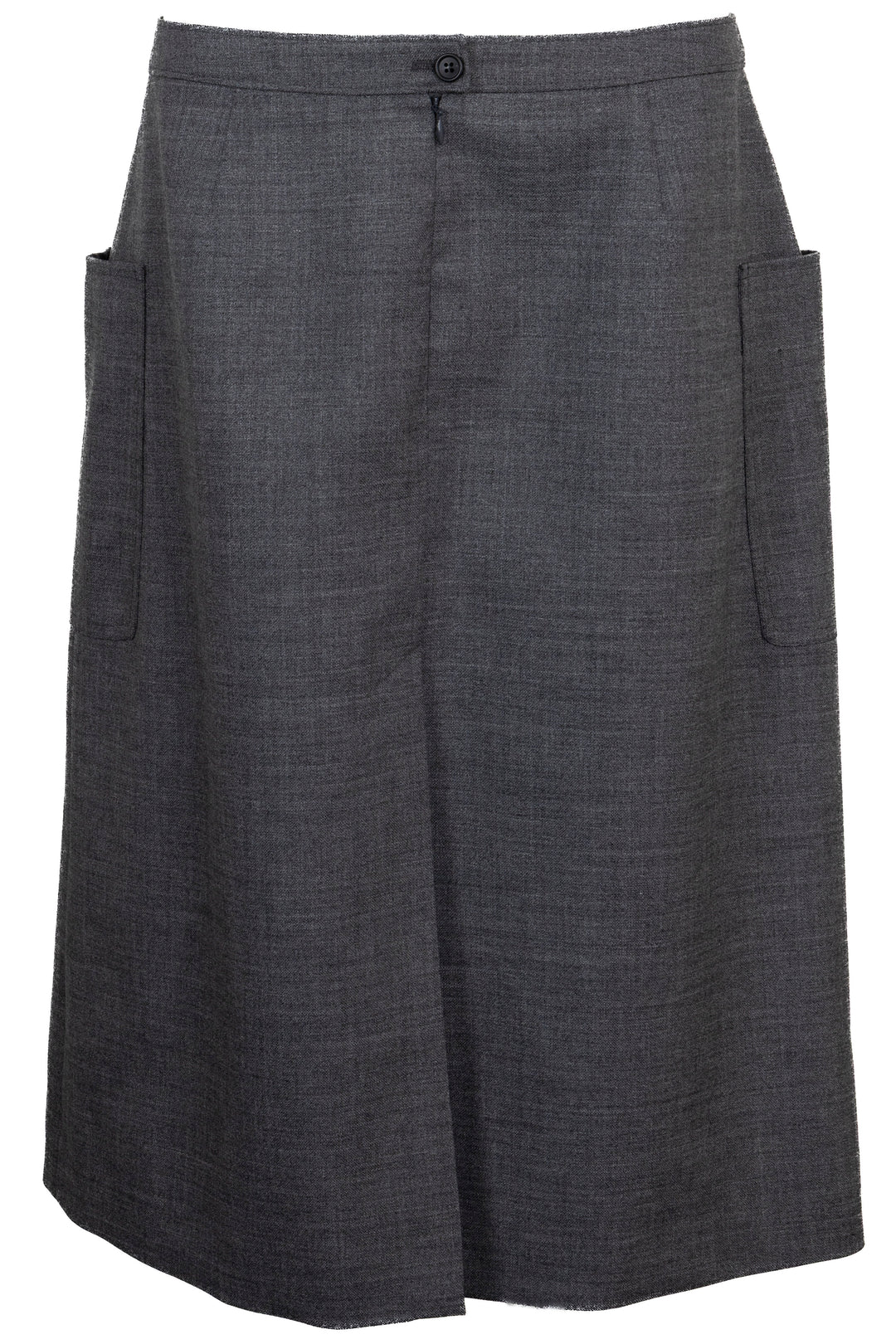 PRADA Pleated Pocket Skirt Wool Grey
