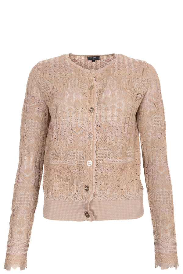 Gilet en maille CHANEL 2022, couleur champagne doré