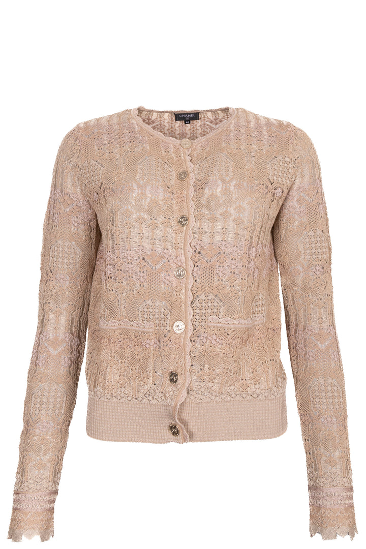 CHANEL 2022 Knit Cardigan Champagner Gold