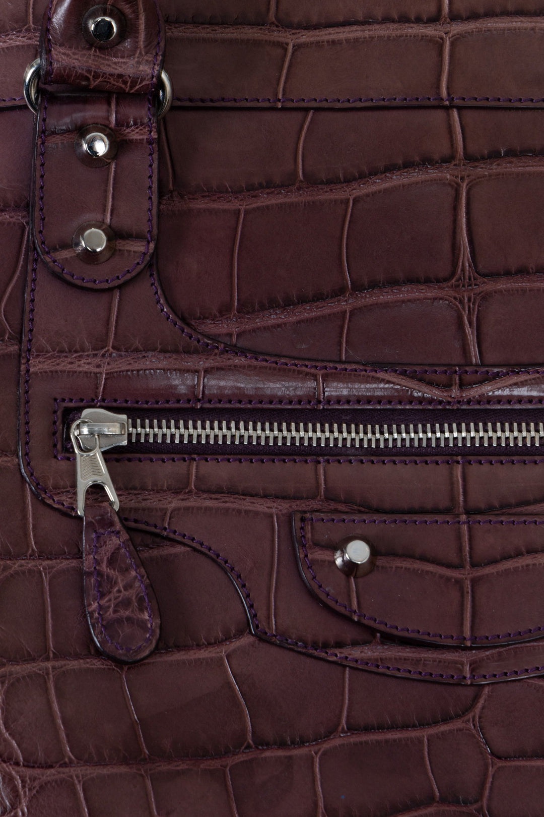 Sac City XL BALENCIAGA en alligator prune