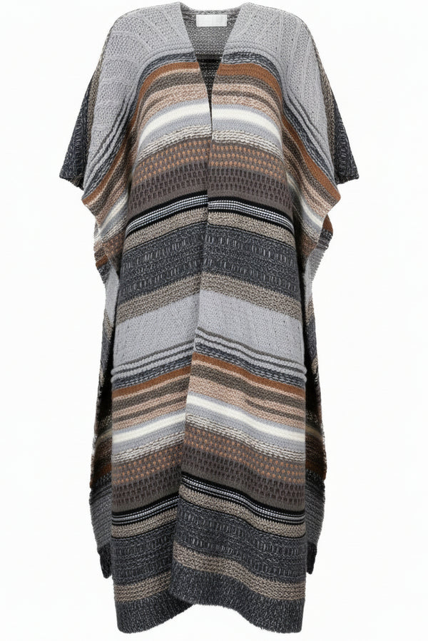Poncho en grosse maille cachemire multicolore CHLOÉ