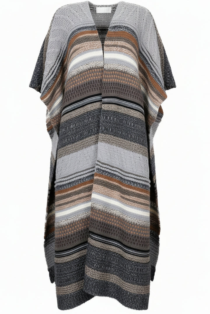 CHLOÉ Chunky Knit Poncho Cashmere Multicolor