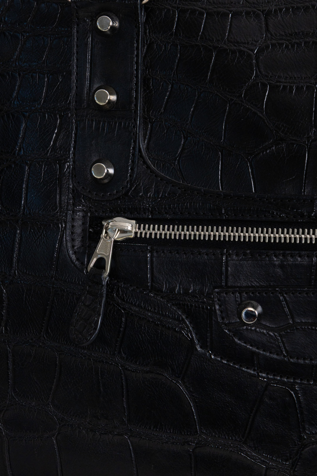 BALENCIAGA City Weekender Bag Alligator Black