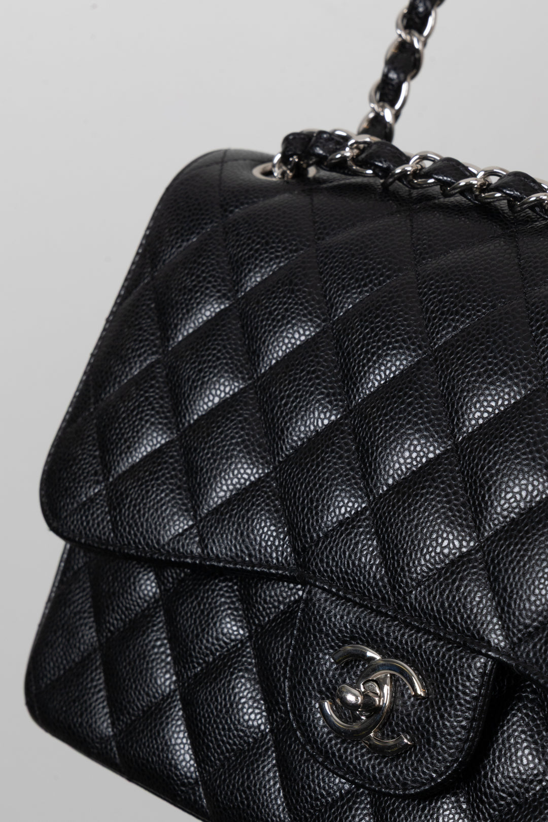 CHANEL Double Flap Bag Large Caviar Black