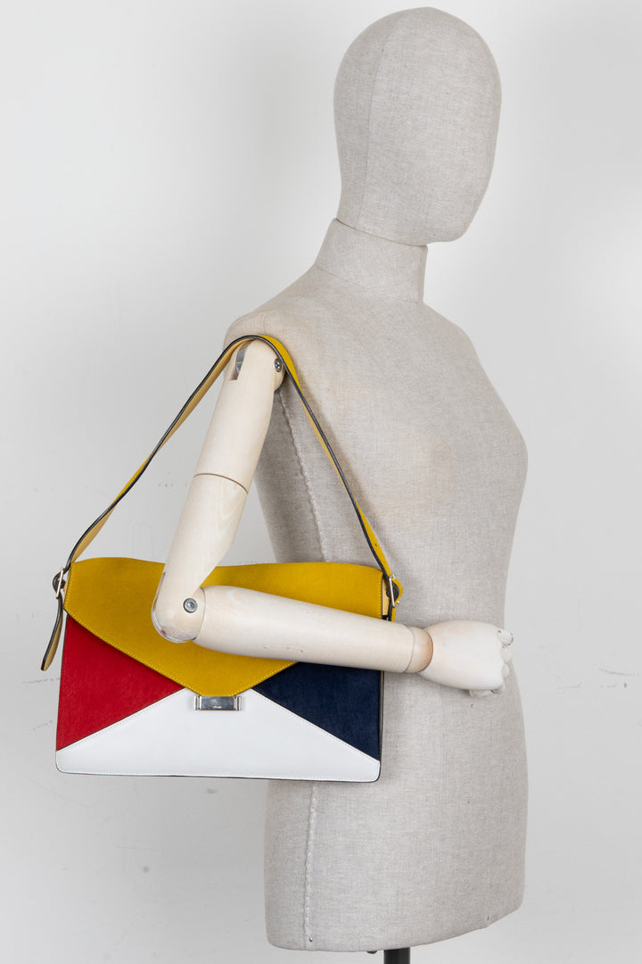 CÉLINE by Phoebe Philo Diamond Clutch Suede Multicolor