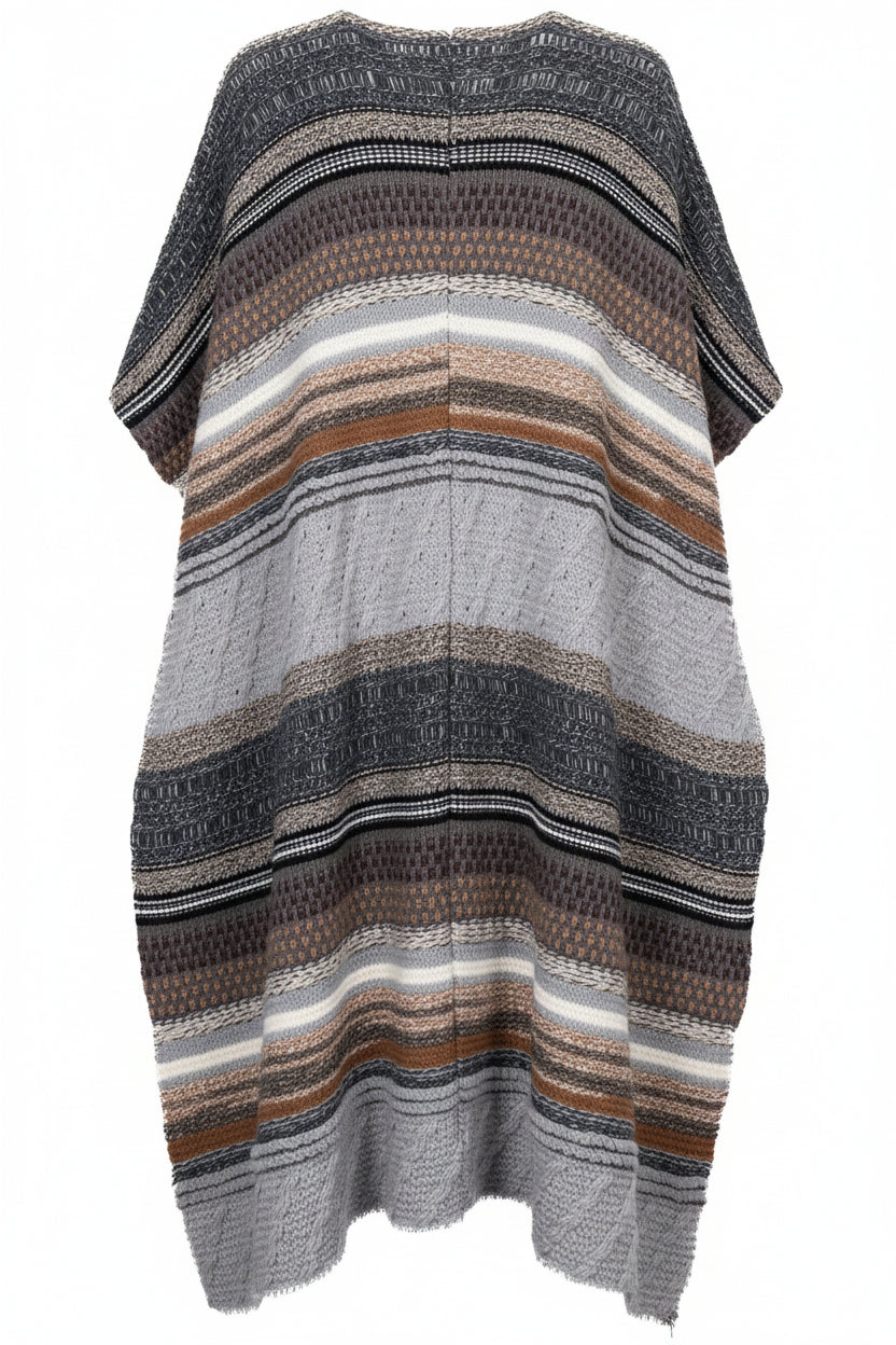 CHLOÉ Chunky Knit Poncho Cashmere Multicolor