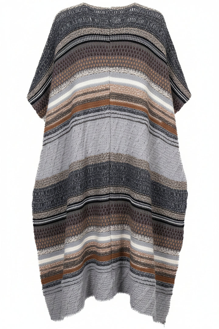 CHLOÉ Chunky Knit Poncho Cashmere Multicolor