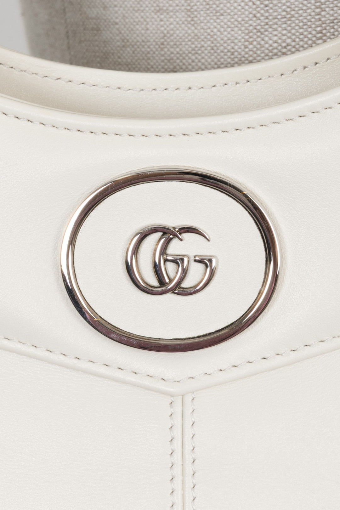 GUCCI Petite GG Tote Small Leather Cream