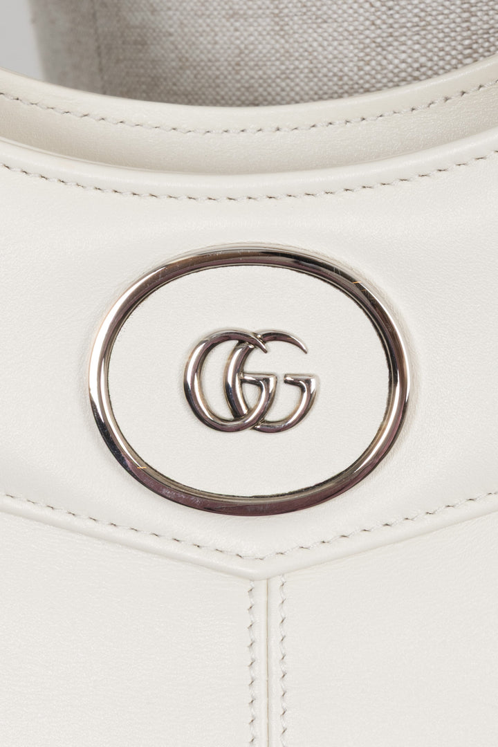 GUCCI Petite GG Tote Small Leather Cream