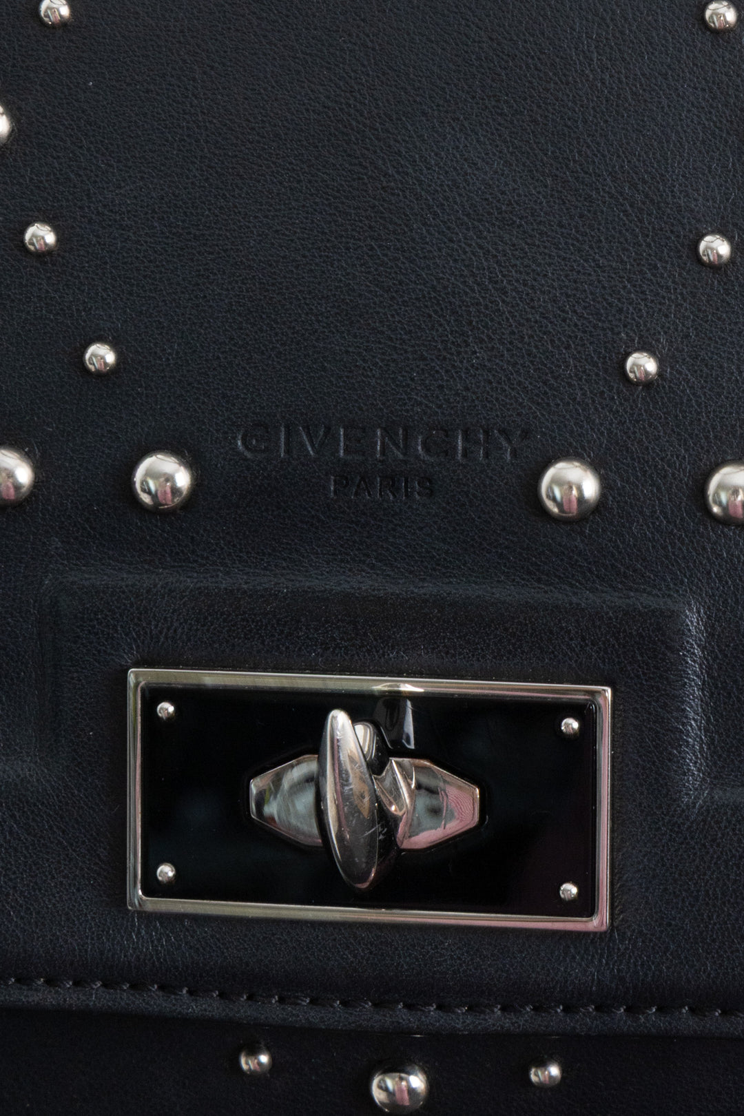 GIVENCHY Studded Shark Bag Leather Black