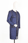 CHANEL Coat Fantasy Tweed Blue