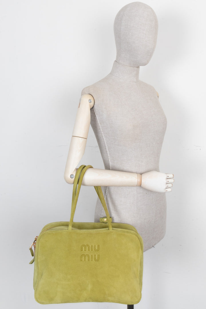MIU MIU Beau Bag Large Suede Lime