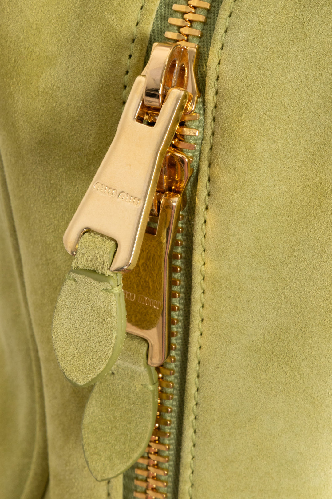 MIU MIU Beau Bag Large Suede Lime
