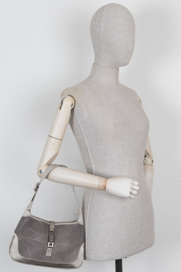 GUCCI by Tom Ford Jackie Shoulder Bag Silk Grey