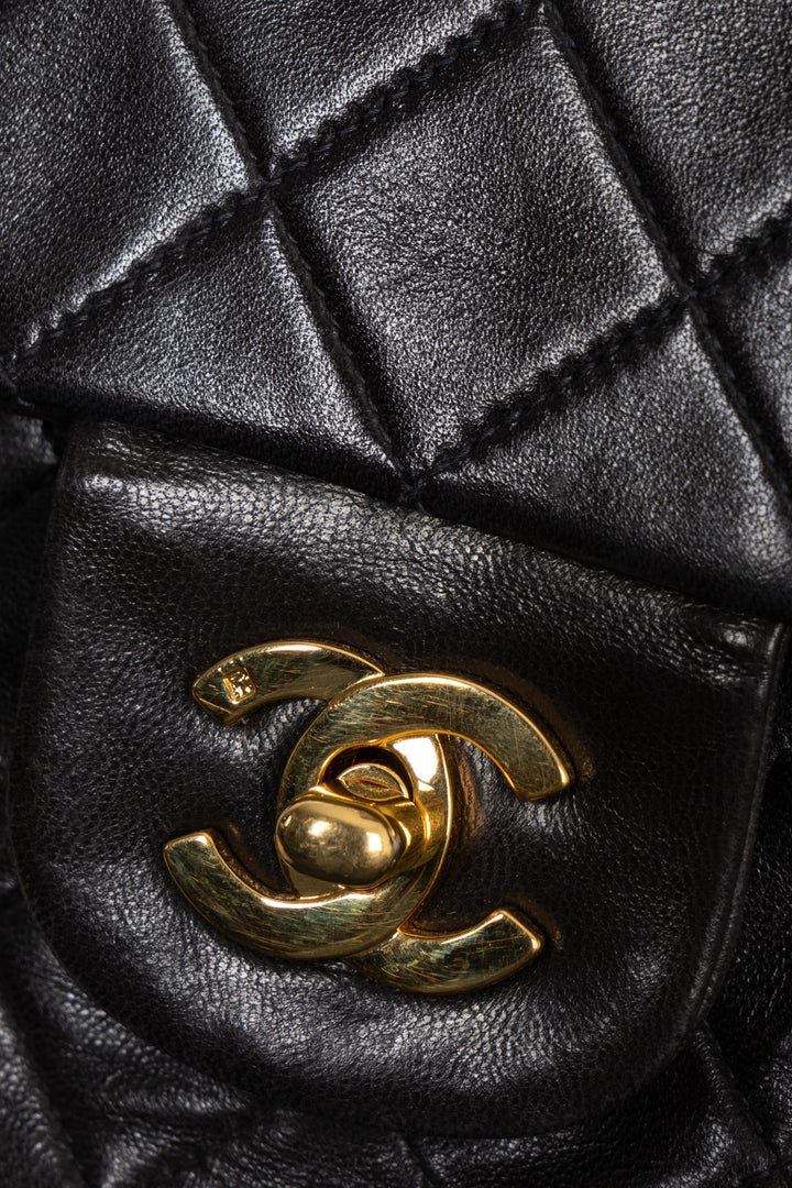 CHANEL Vintage Medium Double Flap Bag Black