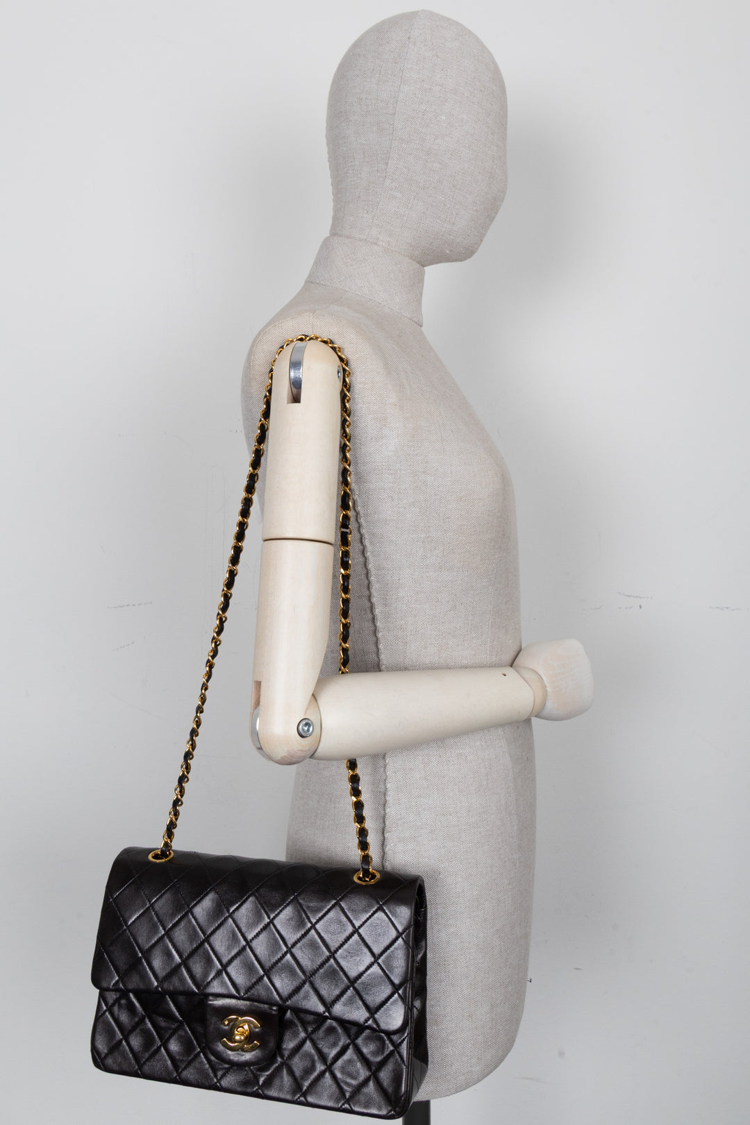 CHANEL Vintage Medium Double Flap Bag Black