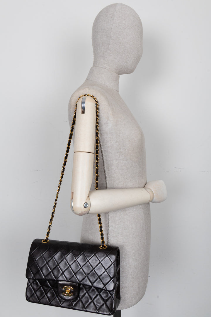 CHANEL Vintage Medium Double Flap Bag Black
