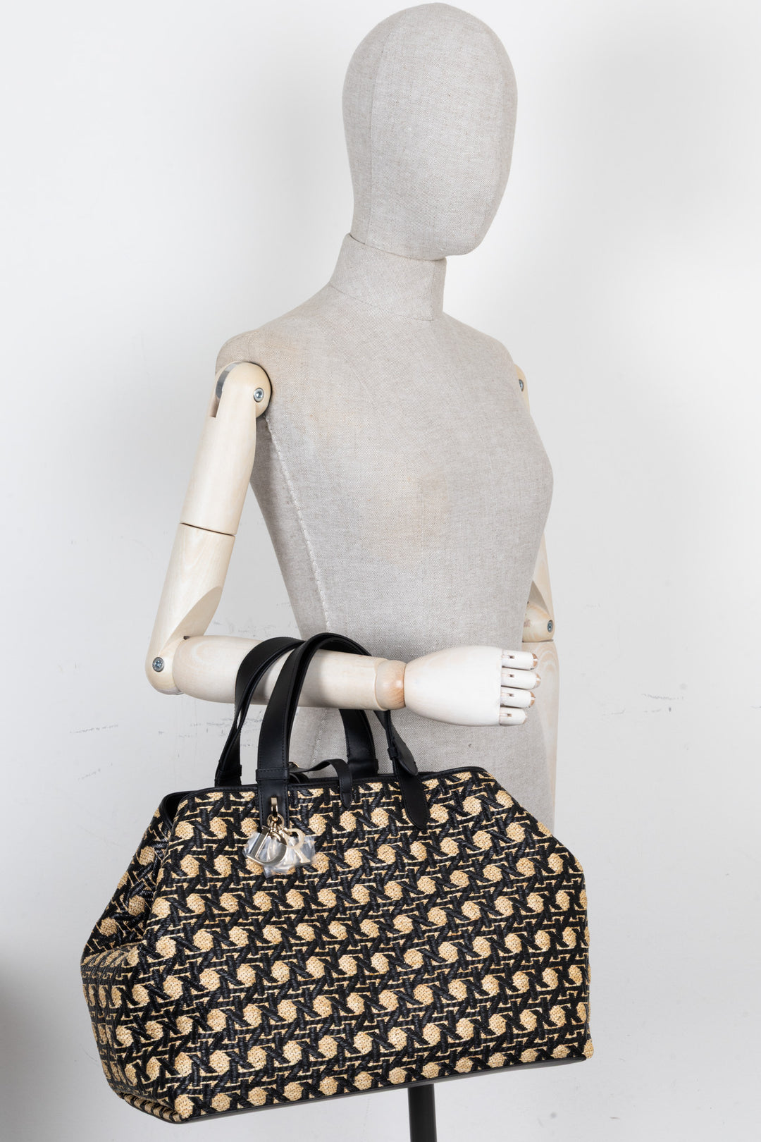 CHRISTIAN DIOR Large Toujours Bag Raffia Beige