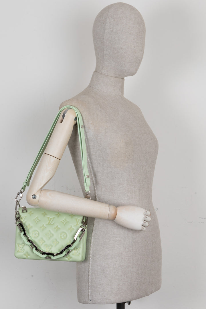 LOUIS VUITTON Coussin BB Shoulder Bag Leather Mint