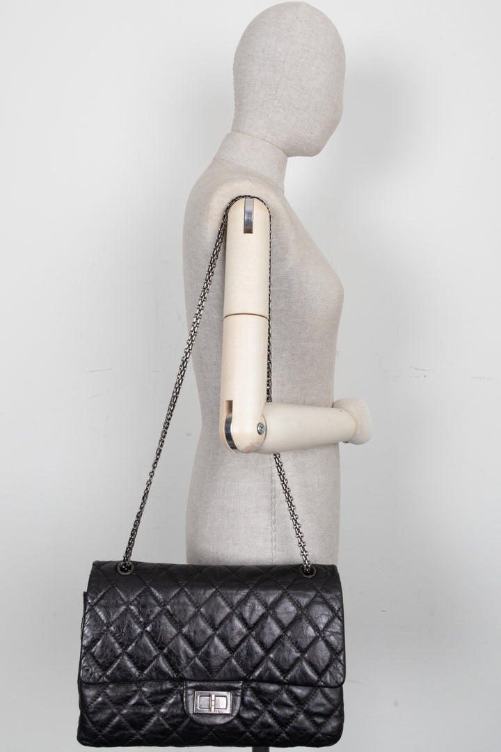 CHANEL 2.55 Reissue Bag Large Metallic Black