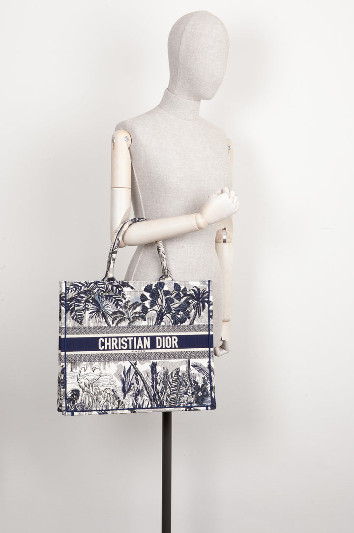 CHRISTIAN DIOR Book Tote Blue and White