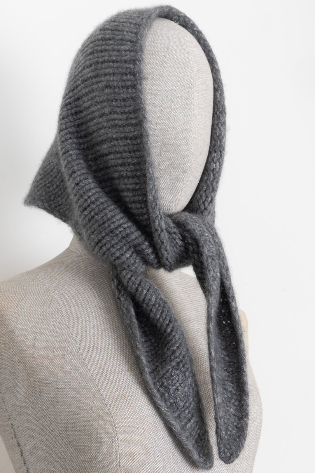 Bandana en maille cachemire gris CELINE