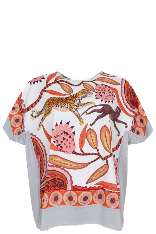 T-shirt Hermès The Savana Dance en coton gris clair