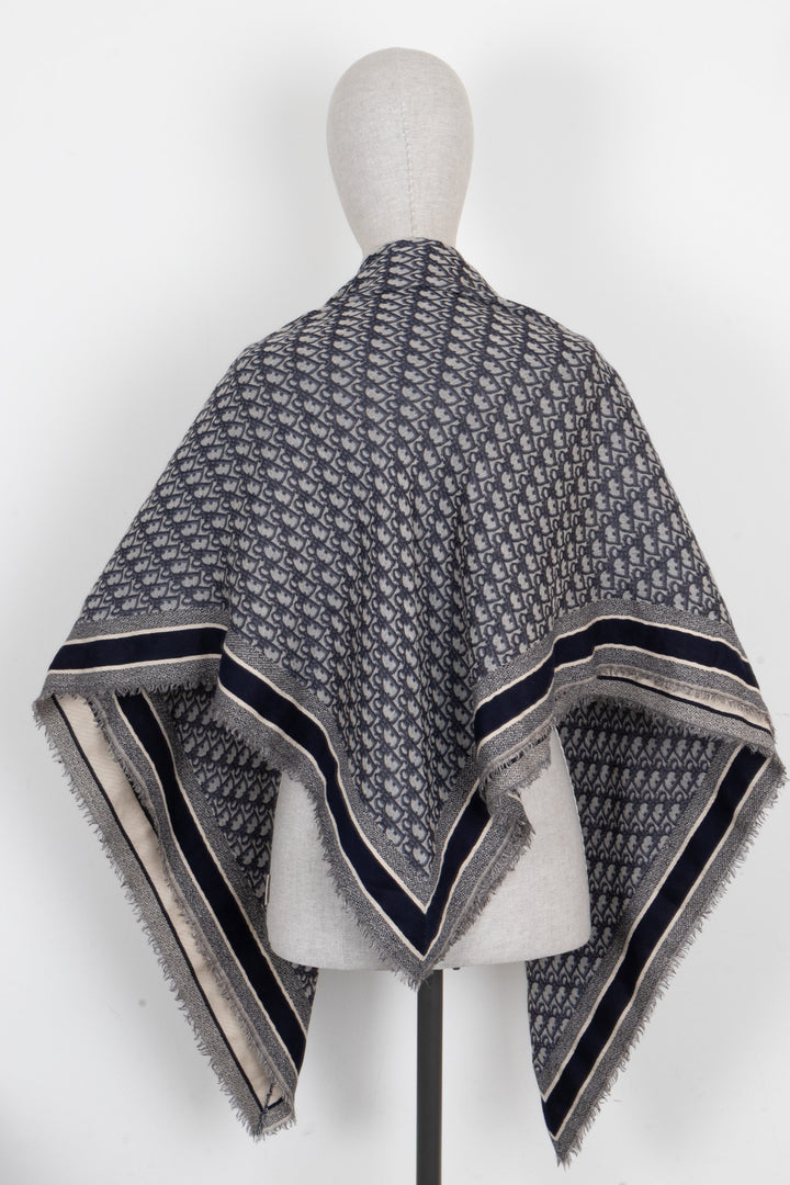 CHRISTIAN DIOR Oblique 140 Scarf Navy